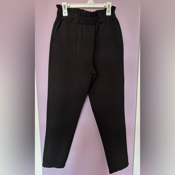 Black high waisted elastic dress pants - Picture 3 of 5